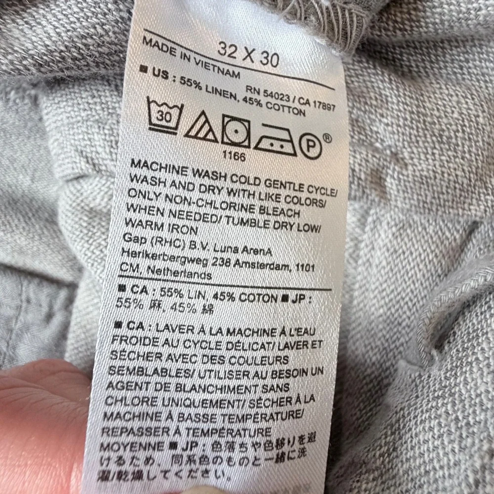 Banana Republic Mens Athletic Fit Linen Blend Pants Grey 32x30 Minimalist